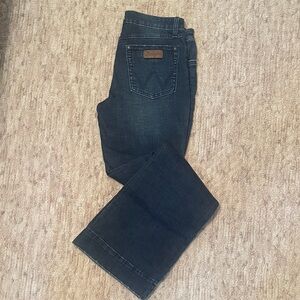 Wrangler Women's Dark Blue Trouser Jean (lightly distressed) 11x34